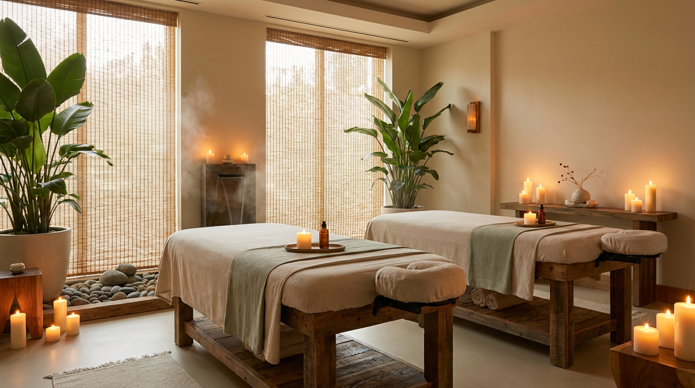 リラクゼーションサロン向け予約管理システム画面 - コース管理、スタッフ指名機能、回数券管理